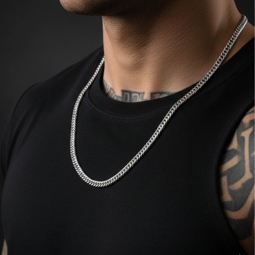 Colar Dominic Masculino Aço Inoxidável Premium - Elo Grummet