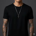 Colar Minimalista Cruz Masculino Aço Inoxidável Premium