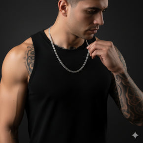 Colar Dominic Masculino Aço Inoxidável Premium - Elo Grummet