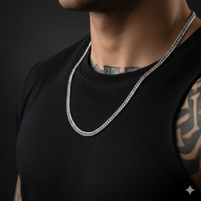 Colar Dominic Masculino Aço Inoxidável Premium - Elo Grummet