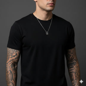Escapulário Vintage Faith Masculino Aço Inoxidável Premium