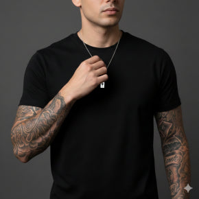 Escapulário Vintage Faith Masculino Aço Inoxidável Premium