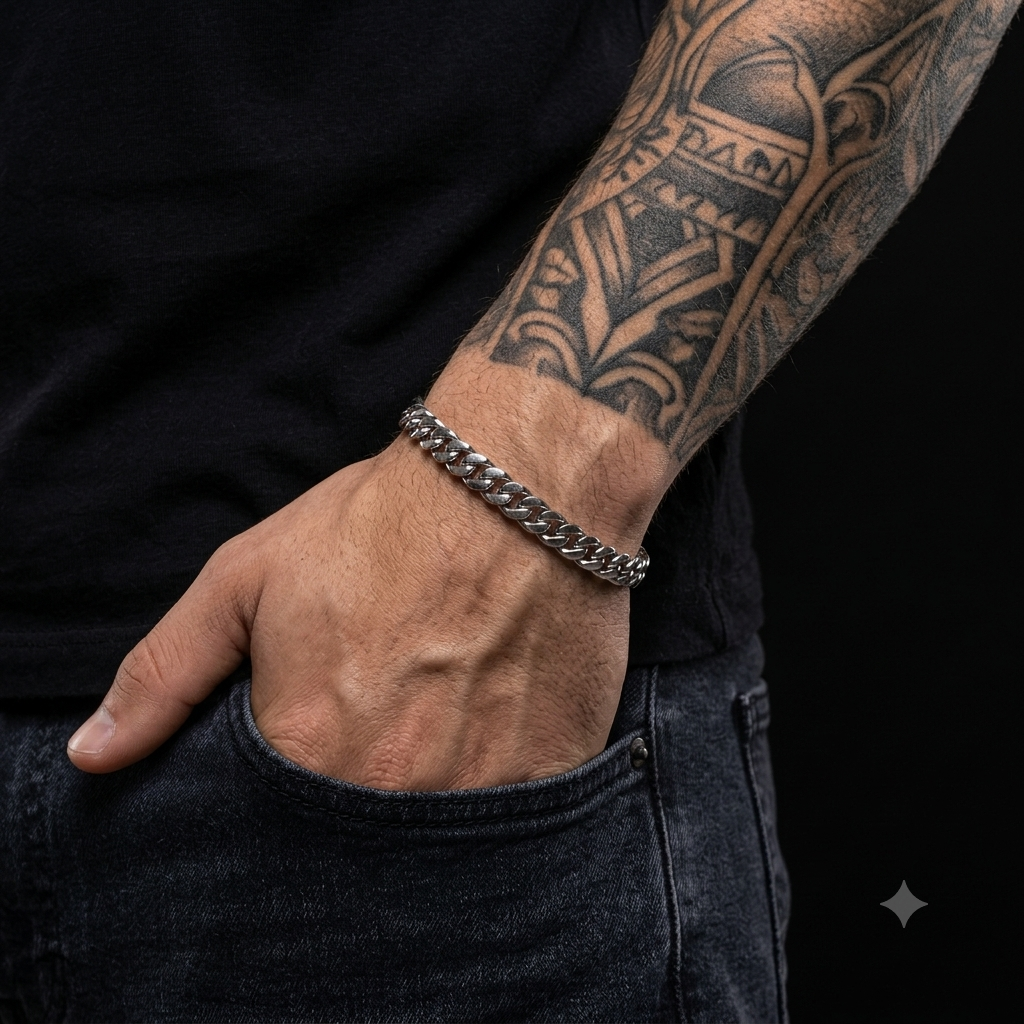 Pulseira Dominic Masculina Aço Inoxidável Premium - Elo Grummet