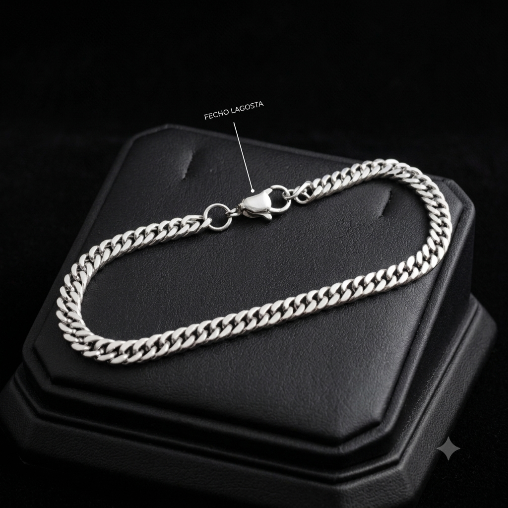 Pulseira Dominic Masculina Aço Inoxidável Premium - Elo Grummet