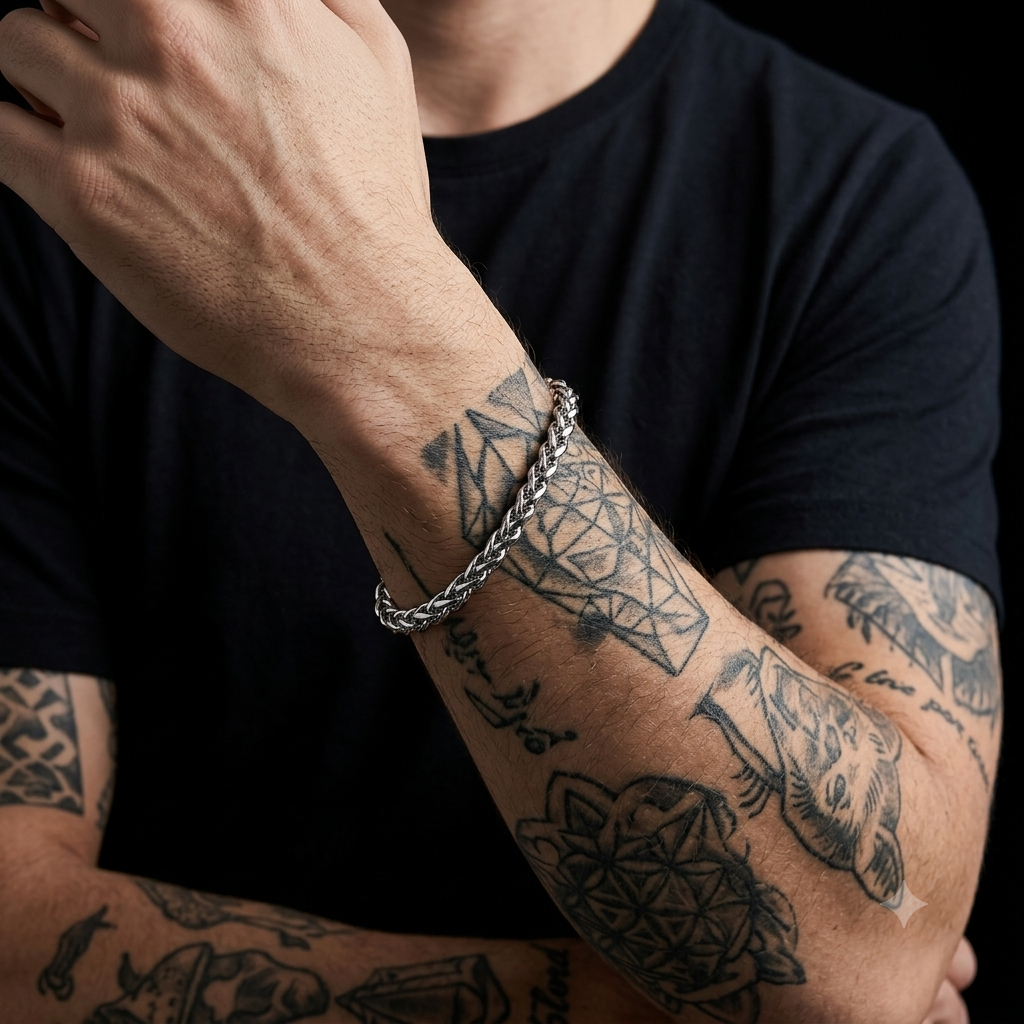 Pulseira Viking Masculina Aço Inoxidável Premium