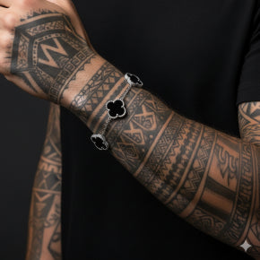 Pulseira Trevo Masculina Aço Inoxidável Ajustável