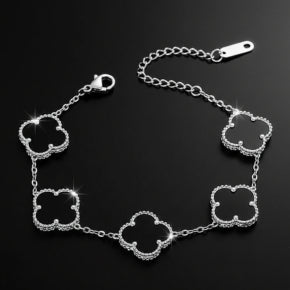 Pulseira Trevo Masculina Aço Inoxidável Ajustável